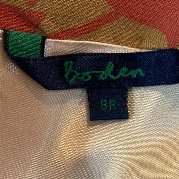 Boden tan/pink/white linen blend floral skirt size US 4 (UK 8) - Picture 3 of 5